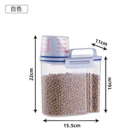 1.5kg/2kg Pet Food Storage Container, Moisture‑Proof Sealed Plastic Pail with Measuring Cup for Dog & Cat Feeding Outdoor Kinetics