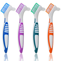 Denture Brush 4Pcs Denture Toothbrushes，Denture Cleaning Care Cleaning Brush ，Double Sided Toothbrush，Multi-Layered Bristles Outdoor Kinetics