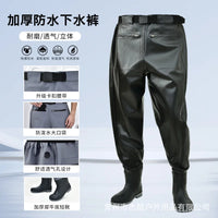 Waist High WadersThickened Half Body Waterproof Overalls One-piece Fishing Waders Lightweight Breathable Wading Pants with Boots OtdoorEdge Supply