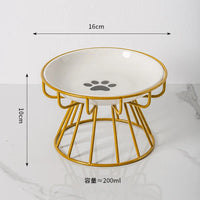 Pet Ceramic Bowl, High Footed Ceramic Cat Food Bowl, Snack Bowl, Anti Overturning Indoor & Outdoor Feeding Drinking Accessories Outdoor Kinetics