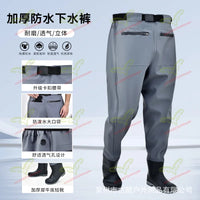 Waist High WadersThickened Half Body Waterproof Overalls One-piece Fishing Waders Lightweight Breathable Wading Pants with Boots OtdoorEdge Supply