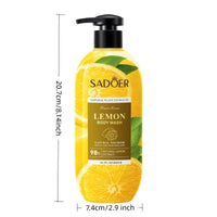 Lemon Shower Gel 400ml, Hypoallergenic, Alcohol-Free, Moisturizing, Nourishing for Skin Care, Refreshing and Oil-Controlling, Suitable for Use All Year Round, Easily Controls Oil and Cleanses Dirt through Rubbing, and Lasts f Outdoor Kinetics