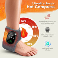 Electric Foot Massager Heated Vibration Cordless Ankle Wrap Portable Leg Care Relaxation Pad For Home Office Women Seniors Outdoor Kinetics