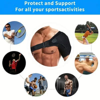 Shoulder Brace with Pressure Pad, Suitable for Both Men and Women, Adjustable Shoulder Brace for Left and Right Shoulder Protect Outdoor Kinetics