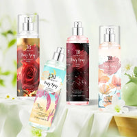 The fragrance spray has a long-lasting, faint floral scent with a fruity note. It is a fragrance body spray without alcohol. Outdoor Kinetics