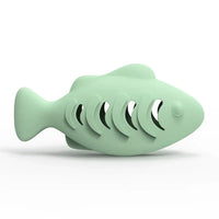 Interactive Cat Toy Food Dispenser for Indoor Cats Blue Treat & Catnip Stuffer Engaging Silicone Fish Chew Toy Dental Care Outdoor Kinetics