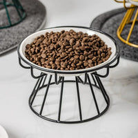 Pet Ceramic Bowl, High Footed Ceramic Cat Food Bowl, Snack Bowl, Anti Overturning Indoor & Outdoor Feeding Drinking Accessories Outdoor Kinetics