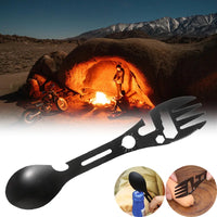 Multifunctional Whistle Knife Outdoor Camping Survival Spork Kitchen Multifunctional Wrench Bottle Opener Spoon camping gear OtdoorEdge Supply