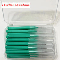 30pcsInterdental Brushes Dental Brush Between Teeth For Dental Orthodontic Clean Between Teeth Cleaning Tools Soft Micro Brushes Outdoor Kinetics