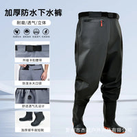 Waist High WadersThickened Half Body Waterproof Overalls One-piece Fishing Waders Lightweight Breathable Wading Pants with Boots OtdoorEdge Supply
