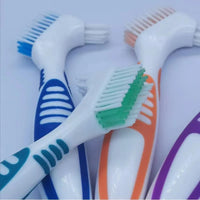 Denture Brush 4Pcs Denture Toothbrushes，Denture Cleaning Care Cleaning Brush ，Double Sided Toothbrush，Multi-Layered Bristles Outdoor Kinetics