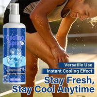 Cooling Body Spray 100ml Summer Refreshing Non Greasy Hot Weather Heat Relief Freezing Spray for Outdoor Beach Park Picnic Outdoor Kinetics