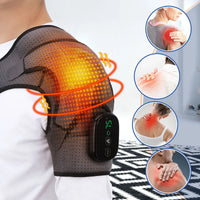 Electric Heating Shoulder Massage Belt Back Shoulder Brace Shoulder Support Adjustable Led Hot Compress Heating Shoulder Shawl Outdoor Kinetics