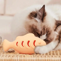 Interactive Cat Toy Food Dispenser for Indoor Cats Blue Treat & Catnip Stuffer Engaging Silicone Fish Chew Toy Dental Care Outdoor Kinetics