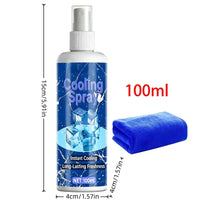 Cooling Body Spray 100ml Summer Refreshing Non Greasy Hot Weather Heat Relief Freezing Spray for Outdoor Beach Park Picnic Outdoor Kinetics