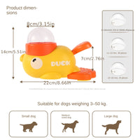 2-in-1 Interactive Dog Toy Pet Automatic Food Treat Dispenser Cartoon Duck Design Slow Food Pet Snack Feeder for Dog Training Outdoor Kinetics