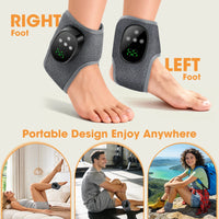 Electric Foot Massager Heated Vibration Cordless Ankle Wrap Portable Leg Care Relaxation Pad For Home Office Women Seniors Outdoor Kinetics