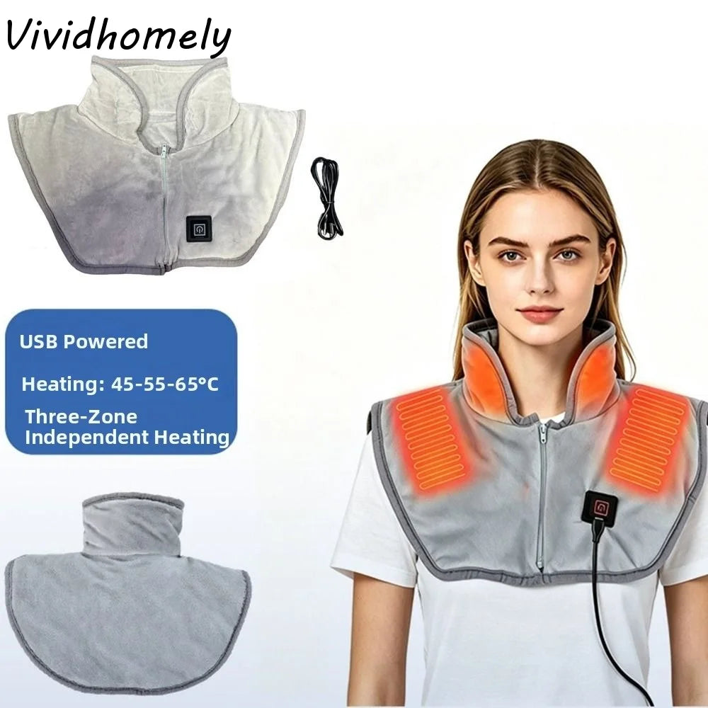 3 Heat Settings Heated Shoulder Wrap Smart NTC Control Fast Heated Electric Neck Warmer Washable Soft Hot Compress Heating Shawl Outdoor Kinetics