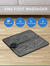 Electric EMS Foot Massager Pad Portable Foldable Massage Mat Muscle Stimulation Improve Blood Circulation Relief Pain Relax Feet Outdoor Kinetics