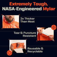 Emergency Rain Poncho Thermal Blanket Poncho Weather Proof Outdoor Survival Camping Gear Survival Gadgets OtdoorEdge Supply