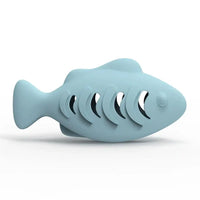 Interactive Cat Toy Food Dispenser for Indoor Cats Blue Treat & Catnip Stuffer Engaging Silicone Fish Chew Toy Dental Care Outdoor Kinetics