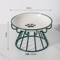 Pet Ceramic Bowl, High Footed Ceramic Cat Food Bowl, Snack Bowl, Anti Overturning Indoor & Outdoor Feeding Drinking Accessories Outdoor Kinetics