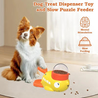 Pet Treat Dispenser-Interactive Dog Toys, Anti Gulping Duck Slow Feeder,cat Dog Treat Dispensing with Button,for Dogs Training Outdoor Kinetics