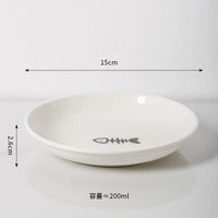 Pet Ceramic Bowl, High Footed Ceramic Cat Food Bowl, Snack Bowl, Anti Overturning Indoor & Outdoor Feeding Drinking Accessories Outdoor Kinetics