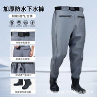 Waist High WadersThickened Half Body Waterproof Overalls One-piece Fishing Waders Lightweight Breathable Wading Pants with Boots OtdoorEdge Supply