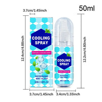 Cooling Spray for Body 50ml Summer Face Refreshing Mist Mint Scent Instant Cooling Spray for Adults Outdoor Activities Workout Outdoor Kinetics