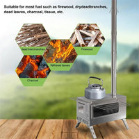 Wood Burning Portable Tent Stove With 6 Stainless Chimney Pipes S And B Enterprise