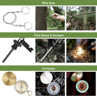 16 Pcs Survival Kit, Camping Gear & Equipment, Stocking Stuffers for Men, Outdoor Adventure Christmas Gifts OtdoorEdge Supply