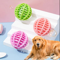 Durable Rubber Treat Dispensing Dog Ball Toy Bite Resistant Chew Toy For Teeth Grinding Boredom Relief Interactive Pet Training Outdoor Kinetics