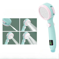 Shower Head Water Saving Rain Shower Head 4 Spray Types Shower Head with Digital Temperature Display Outdoor Kinetics