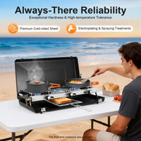 Portable 3-Burner Camping Gas Stove Propane Butane Outdoor Grill S And B Enterprise
