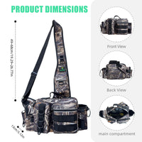 Fishing Tackle Backpack, Lure Box Gear Storage Bag, Men Fly Fishing Backpack with Rod Holder Sling Shoulder Bag. OtdoorEdge Supply