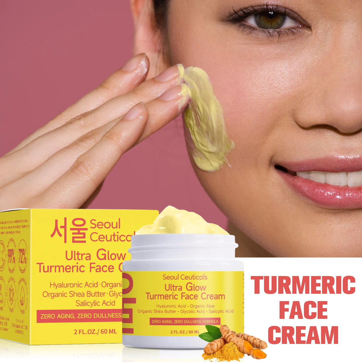 Turmeric Face Moisturizing Cream Hydrating Skin Nourishing Glow Locking Anti Oxidant Soothing Daily Facial Lotion Self Care Outdoor Kinetics