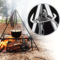 Portable Camping Gear and Equipment  Detachable Outdoor Barbecue Tripod Hanging Rack  Campfire Cooking Accessories Set OtdoorEdge Supply