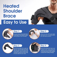 Electric Heating Shoulder Massage Belt Back Shoulder Brace Shoulder Support Adjustable Led Hot Compress Heating Shoulder Shawl Outdoor Kinetics