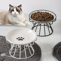 Pet Ceramic Bowl, High Footed Ceramic Cat Food Bowl, Snack Bowl, Anti Overturning Indoor & Outdoor Feeding Drinking Accessories Outdoor Kinetics