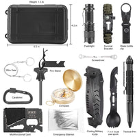 16 Pcs Survival Kit, Camping Gear & Equipment, Stocking Stuffers for Men, Outdoor Adventure Christmas Gifts OtdoorEdge Supply