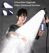 New 3 Modes High Pressure Shower Head Water Saving Shower Adjustable One-Key Stop Water Massage Sprayer Bathroom Accessories Outdoor Kinetics