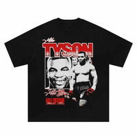 Men Oversized T-Shirt Hip Hop Alphabet Boxer Print Washed Tshirt Harajuku Fashion Punk Gothic Loose Tee 2024 Summer Casual Tops Outdoor Kinetics