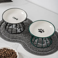 Pet Ceramic Bowl, High Footed Ceramic Cat Food Bowl, Snack Bowl, Anti Overturning Indoor & Outdoor Feeding Drinking Accessories Outdoor Kinetics