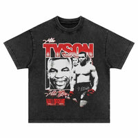 Men Oversized T-Shirt Hip Hop Alphabet Boxer Print Washed Tshirt Harajuku Fashion Punk Gothic Loose Tee 2024 Summer Casual Tops Outdoor Kinetics