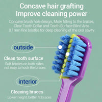 3PC Clean Orthodontic Braces Adult Orthodontic Toothbrushes Dental Tooth Brush Soft Bristle Toothbrush For Oral Health Care Outdoor Kinetics
