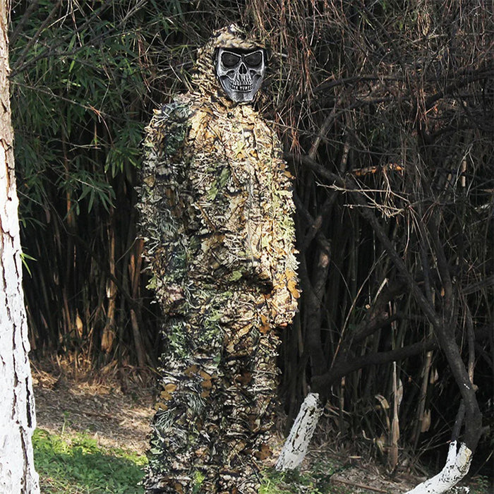 Tactical Outdoor Universal Polyester 3D Leaf Ghillie Suit Camouflage Uniform Forest Sniper Hunting Gear Hunting Scout OtdoorEdge Supply