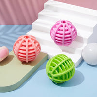 Durable Rubber Treat Dispensing Dog Ball Toy Bite Resistant Chew Toy For Teeth Grinding Boredom Relief Interactive Pet Training Outdoor Kinetics
