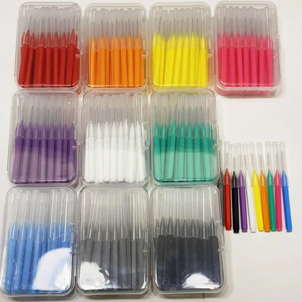 30pcsInterdental Brushes Dental Brush Between Teeth For Dental Orthodontic Clean Between Teeth Cleaning Tools Soft Micro Brushes Outdoor Kinetics