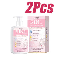 5 in 1 Moisturizing Facial Cleanser Refreshed Cleansing Makeup Remover Brightening Hydrating Light Texture Rich Foam Cleanser Outdoor Kinetics